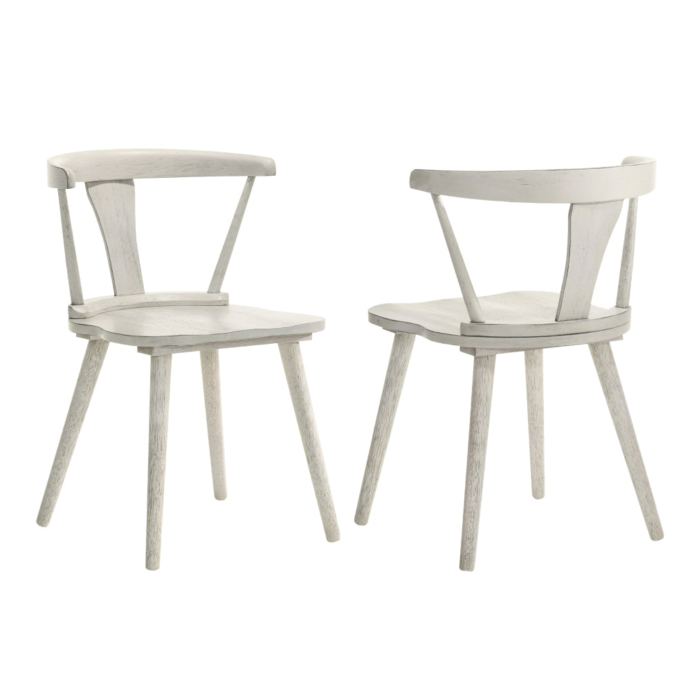Set of 2 Dining Counter Height Chairs Modern Farmhouse Rustic Look Distressed Design Ladderback Solid Wood