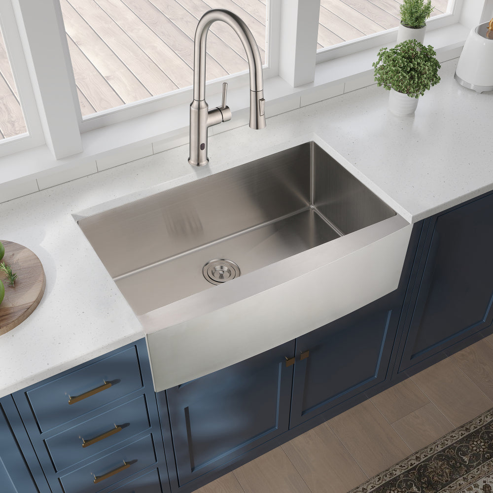 30"x21"x10"Farmhouse Apron Single Bowl Stainless Steel Kitchen Sink