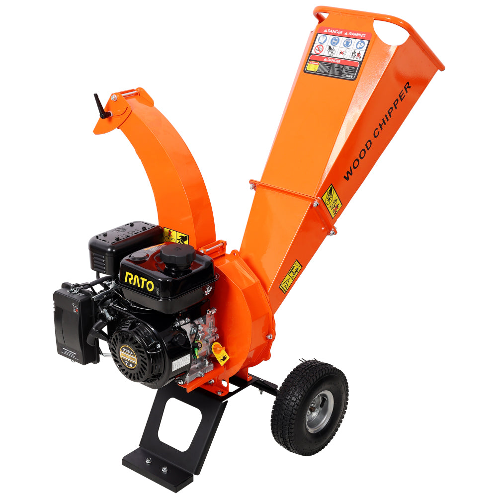 Wood Chipper Shredder Mulcher Heavy Duty 7 HP 212cc Gas Powered 3 Inch Max Capacity, EPA certificated engine