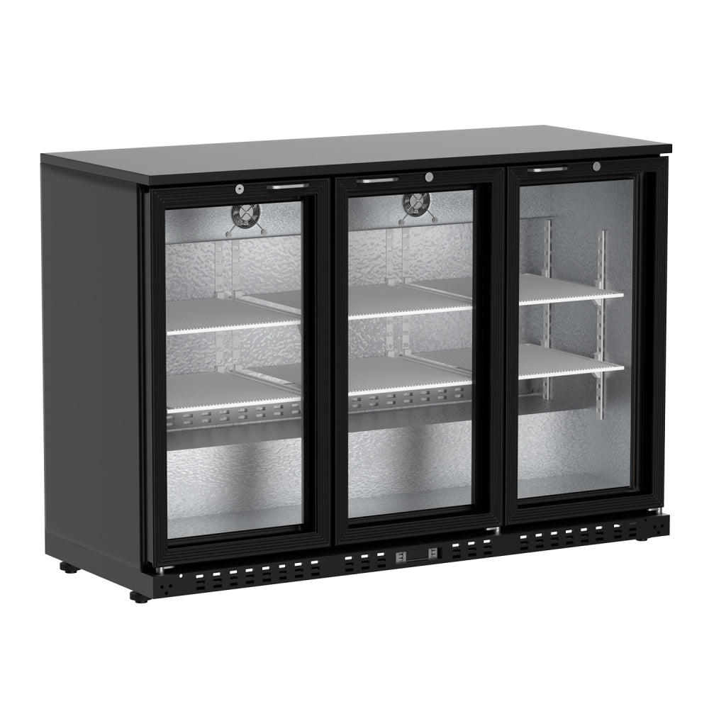 11.4 Cu.Ft Back Bar Cooler 53.2" W Beverage Refrigerator, 3 Low-E Glass Doors, Counter Height Bar Fridge, Commercial Display Refrigerator Anti-Fog, LED Light for Beer, Wine, Soft Drinks
