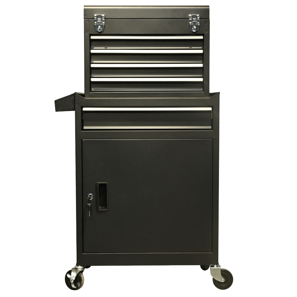 five-Drawer Rolling Tool Chest with Wheels, Detachable Cabinet Storage Tool Box with Drawers, Metal Tool Cart with Toolbox for Garage Workshop Warehouse