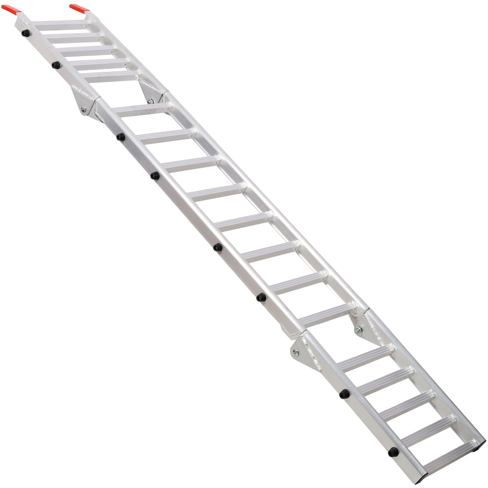 Aluminum Ramp 1,400 LBS/Pair, For Motorcycle/Lawn Mower/ATV Ramp and Tailgate Extender Combo 2 in 1, Multi purpose use, Silver color
