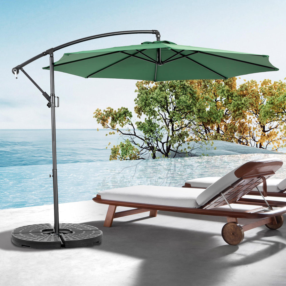 9FT Outdoor Patio Umbrella Outdoor Table Umbrella with Push Button Tilt and Crank, Market Umbrella 6 Sturdy Ribs , Deck, Backyard, Pool (Base Not Included)  -  ( Blue )