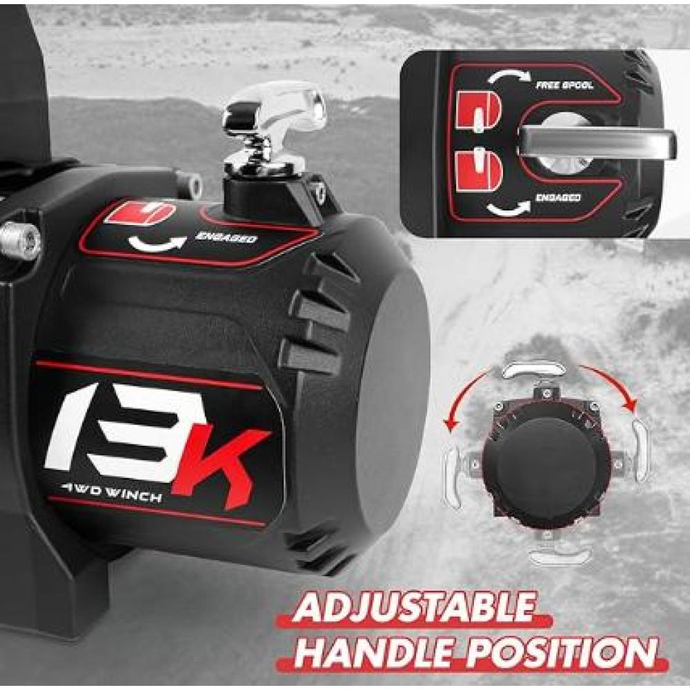 XPV 13000lb. Winch Synthetic Rope Electric Truck Winch Waterproof with Wireless Remotes