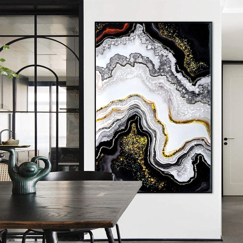 Luxury Crystal Pearl Oil Painting Wall Art Contemporary Hallway Decor Premium Canvas Mural for Modern Home Entrance and Corridor decorative picture painting
