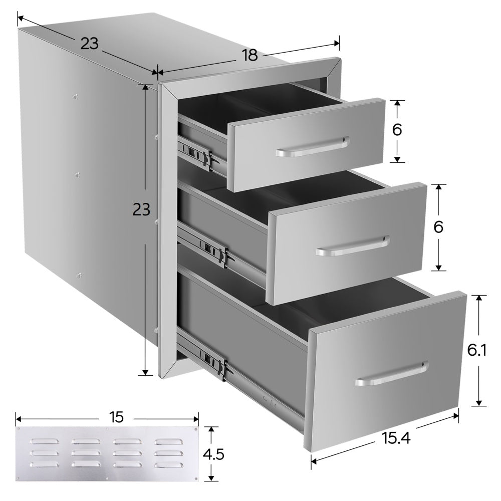18"x23"x23" Drawer cabinets for outdoor kitchens or courtyards