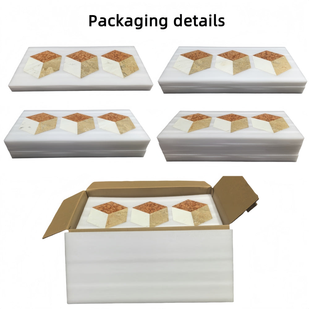Hexagon Water-jet marble,White Gold Red 3 color, natural marble, for floor and wall,polished marble tile, natural stone, genuine marble, real marble, 1 box 12 pcs