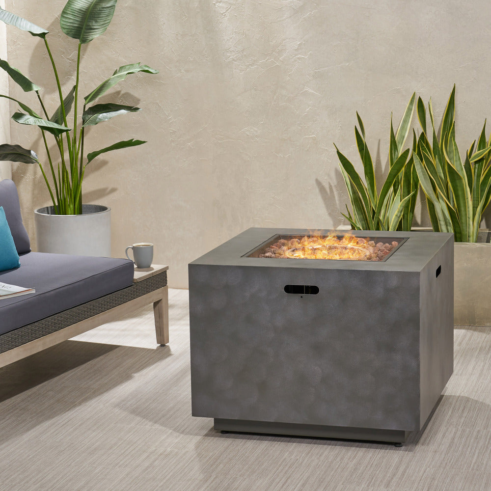 SQUARE IRON FIRE PIT-50 000 BTU