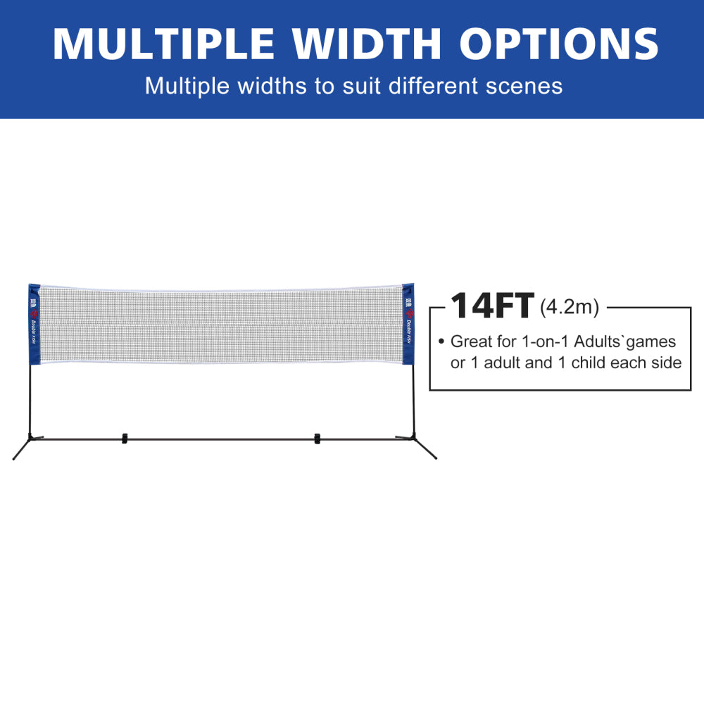 DOUBLE FISH [Portable Badminton Net] Versatile Portable Badminton Net - Foldable, Standard Size For Indoor & Outdoor Sports - Ideal For Volleyball & Tennis Training