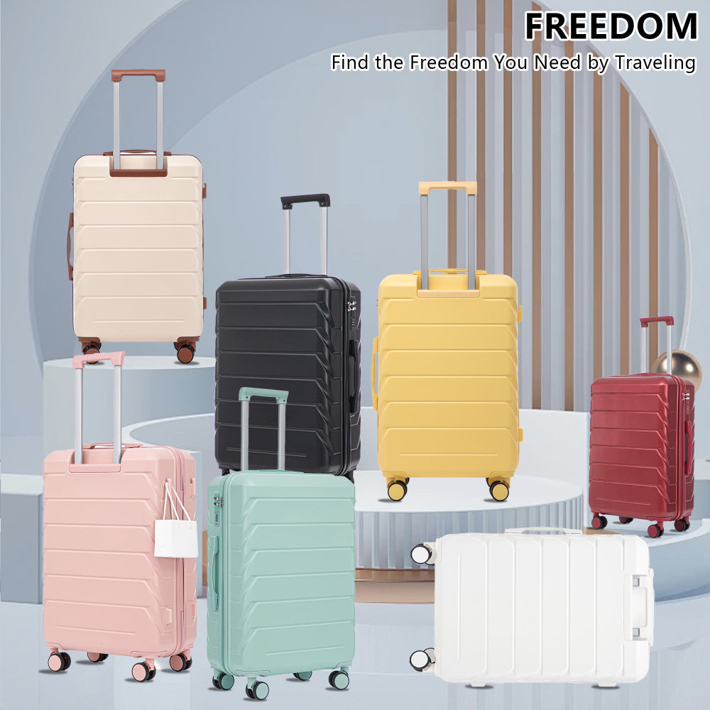 20"/24"/28" 3 pcs/set in ABS Spinner Wheel Luggage, Matching Color , With Combination Lock (Black)
