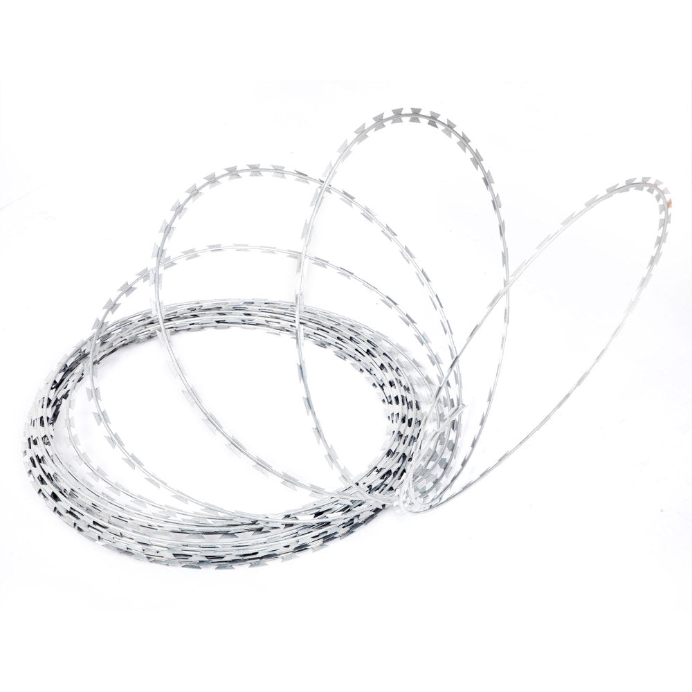 Razor Wires Razor Barbed Wire 246ft,5 Coils 49 ft Razor Wire Fencing Razor Fence Non-Rusting Razor Ribbon Barbed Wire Razor Wire Fence Rolls Razor Useful Protection for Garden