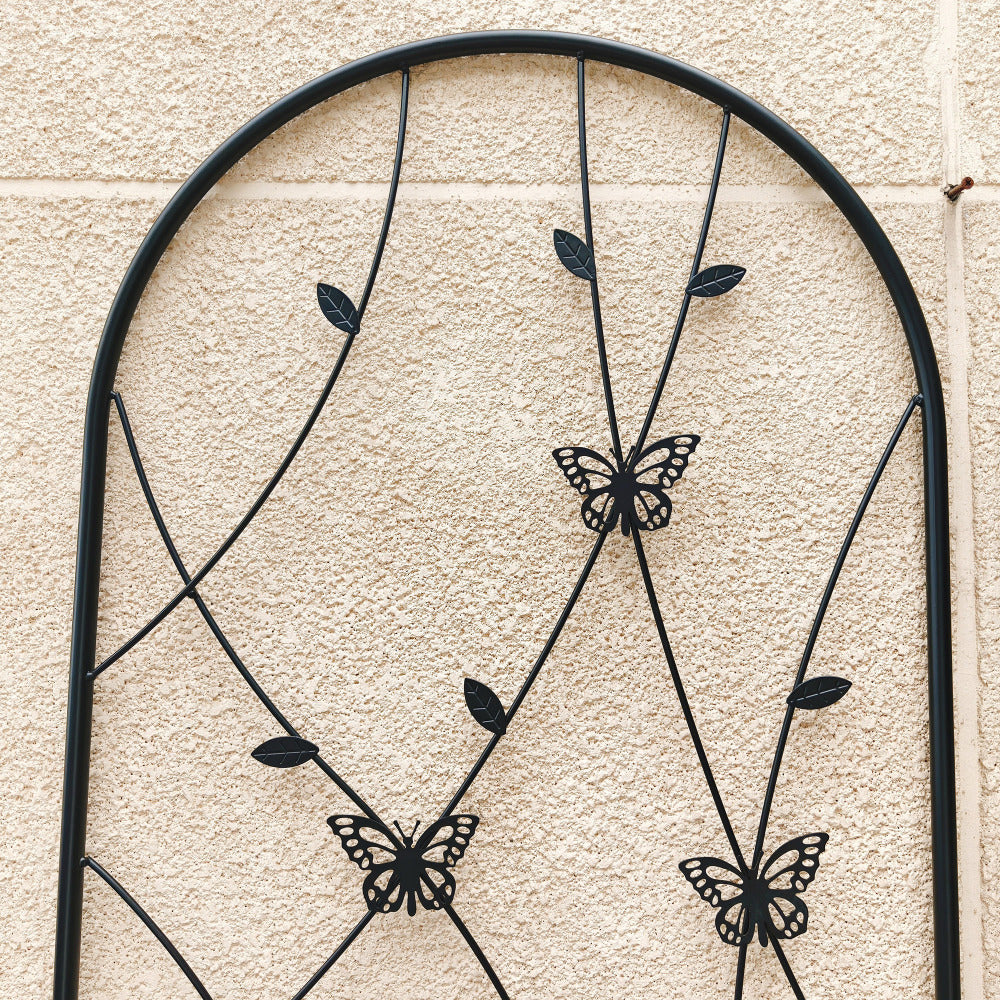 4 Pack Metal Garden Trellis 71" x 19.7" Rustproof Trellis for Climbing Plants Outdoor Flower Support Butterfly Deco Black