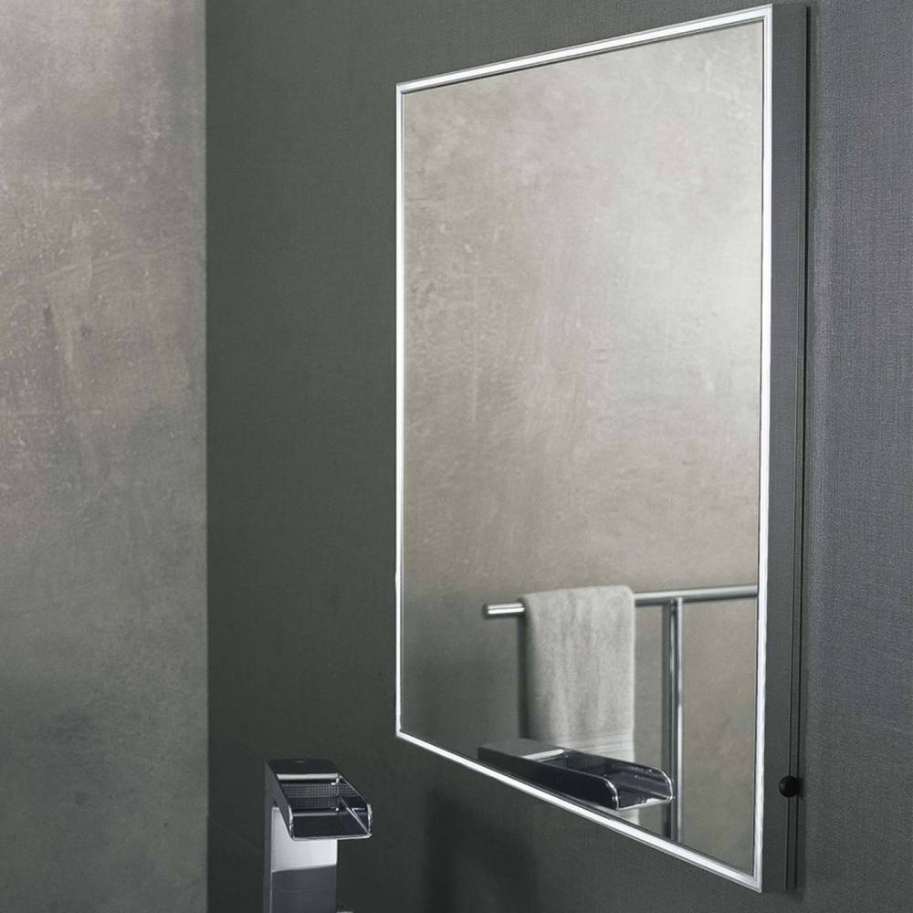 DAX Square LED Backlit Flat Mirror with Sensor Switch Aluminium Frame