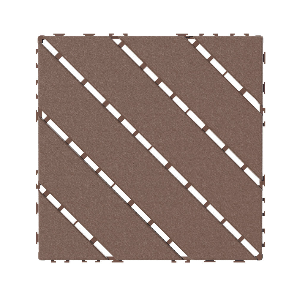 Plastic Interlocking Deck Tiles,44 Pack Patio Deck Tiles,12"x12" Square Waterproof Outdoor All Weather Use, Patio Decking Tiles for Poolside Balcony Backyard, Brown