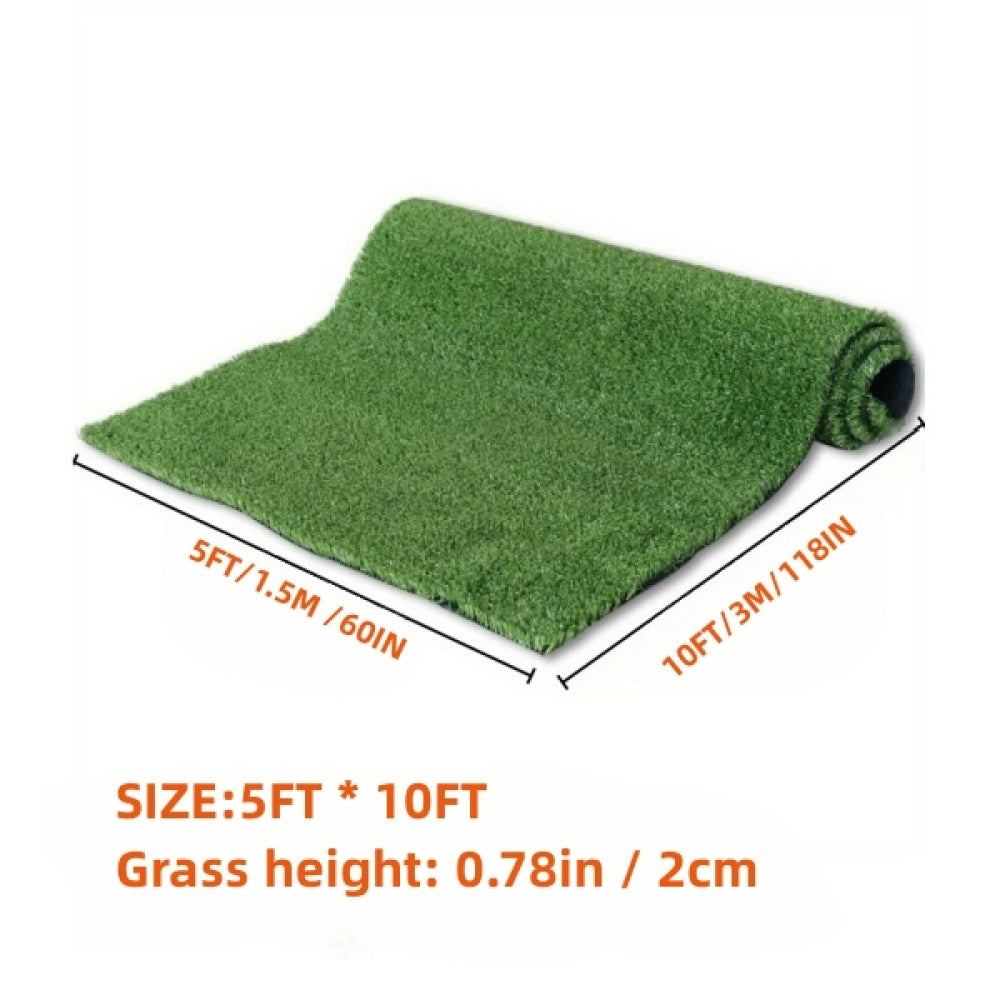 5ft x 10ft Turf Mat for Backyard, Ideal for Garden, Lawn Landscape, Patio, Garden & Balcony - Thick Fake Faux Grass with Rubber Backing & Drainage Holes(Grass height 0.78 inches/2cm)