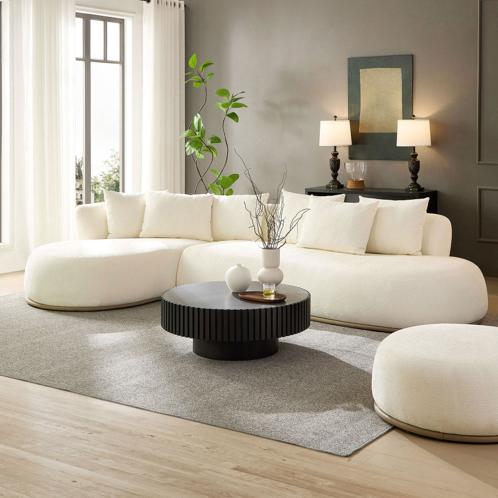 134.63" Oversize Sectional Couch with L-Shape Chaise, Modern Upholstered Sofa with Deep Seat for Living Room, No Assembly Required, Beige