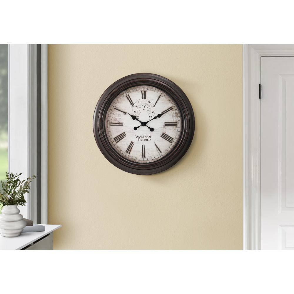 Clocks, 20" Round, Wall Clock, Brown, Transitional