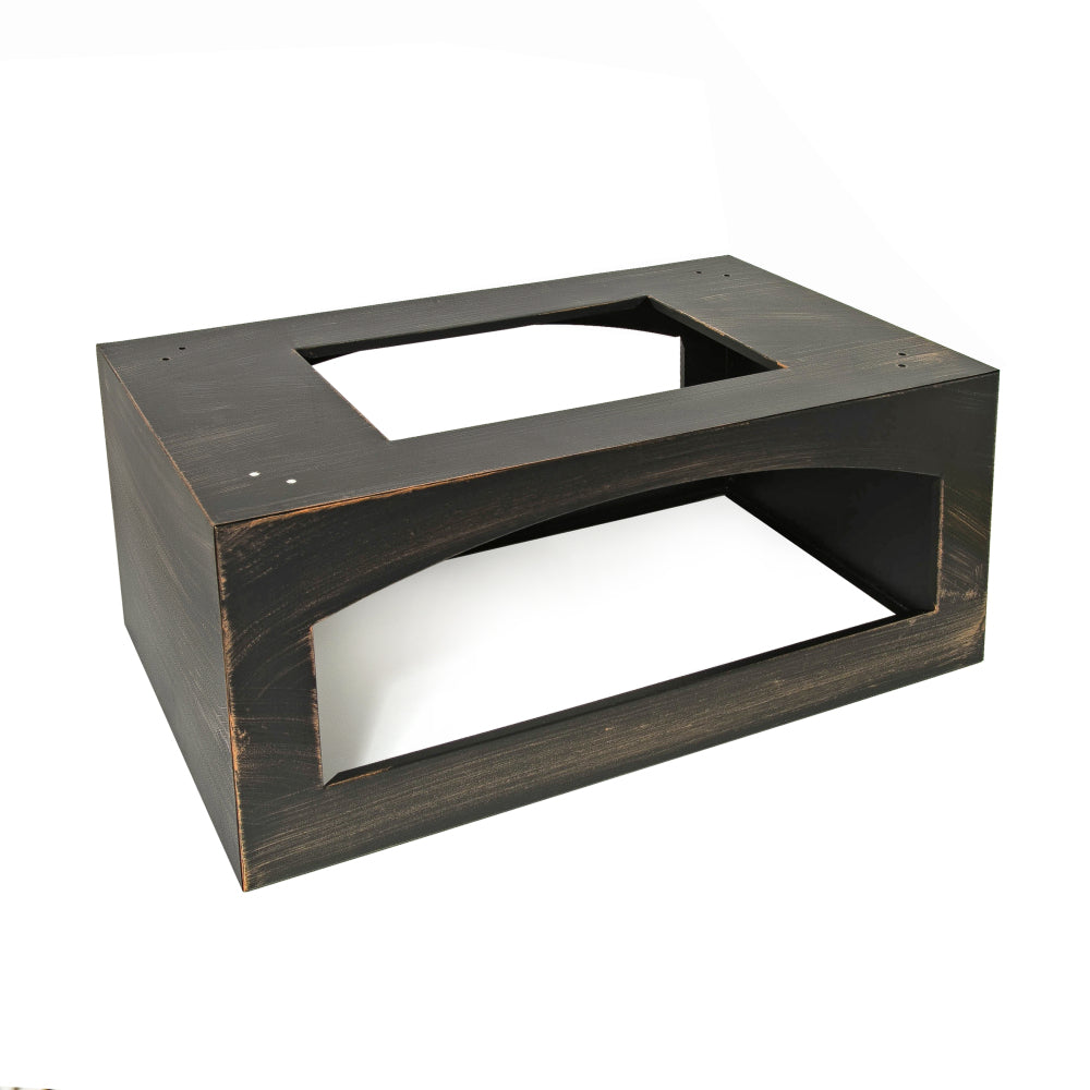 37-Inch Rectangular Metal Outdoor Wood Burning Fireplace - Outdoor Fireplace with Built-in Log Storage and Poker-Brushed Bronze,Log Burner Fire Pit for Patio Garden And Backyard