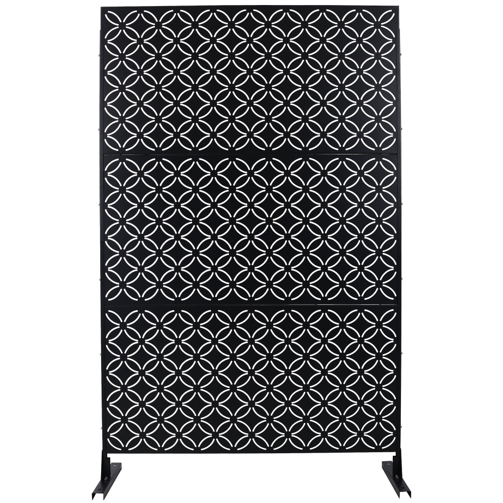 Outdoor & Indoor Privacy Screen Metal Privacy Screen 76" H×48" W, Freestanding Decorative Privacy Screen for Deck Balcony Patio, Privacy Fence Panels for Outside Lawn Garden PS107 WHITE