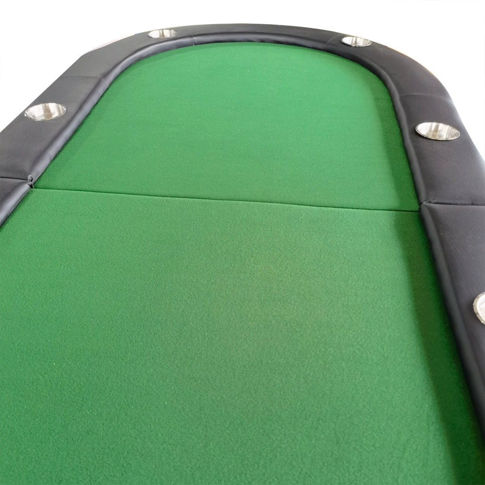 INO Design 73" Foldable Poker Table with Cup Holders #16364 Green