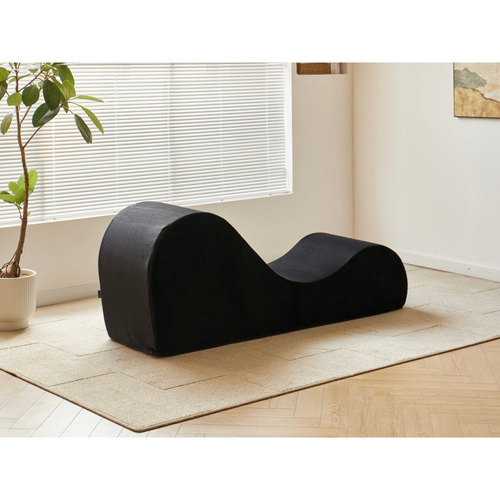Solace Chaise Lounge Chair Relaxation, Ergonomic Design with Soft Yet Firm High-Density Foam Core, Removable Machine-Washable Cover, Black