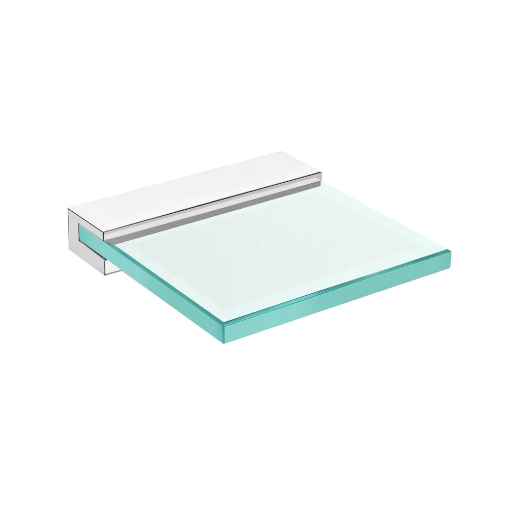 Dax Venice Soap Dish Tray Wall Mount Tempered Glass Chrome Finish