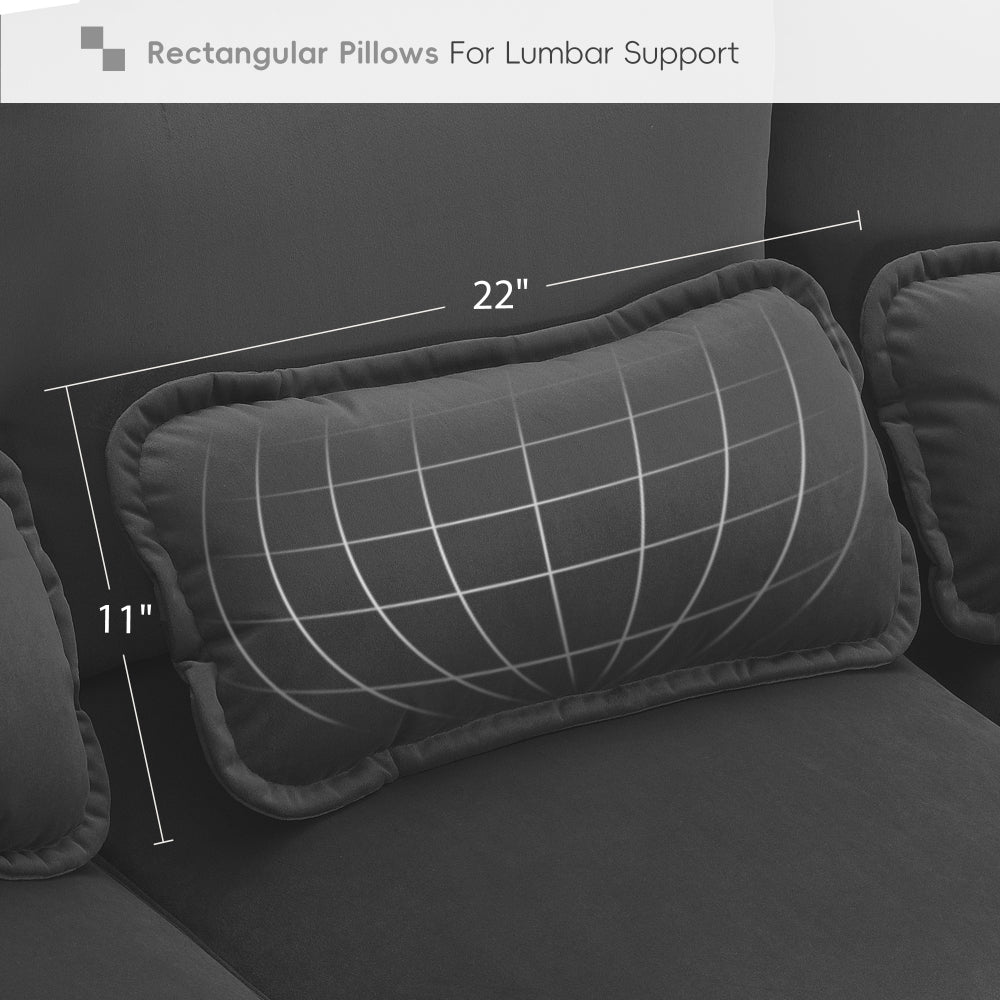 [VIDEO provided][New]109.8*55.9" Modern U-shaped Sectional Sofa with Waist Pillows,6-seat Upholstered Symmetrical Sofa Furniture,Sleeper Sofa Couch with Chaise Lounge for Living Room,Apartment,5 Color