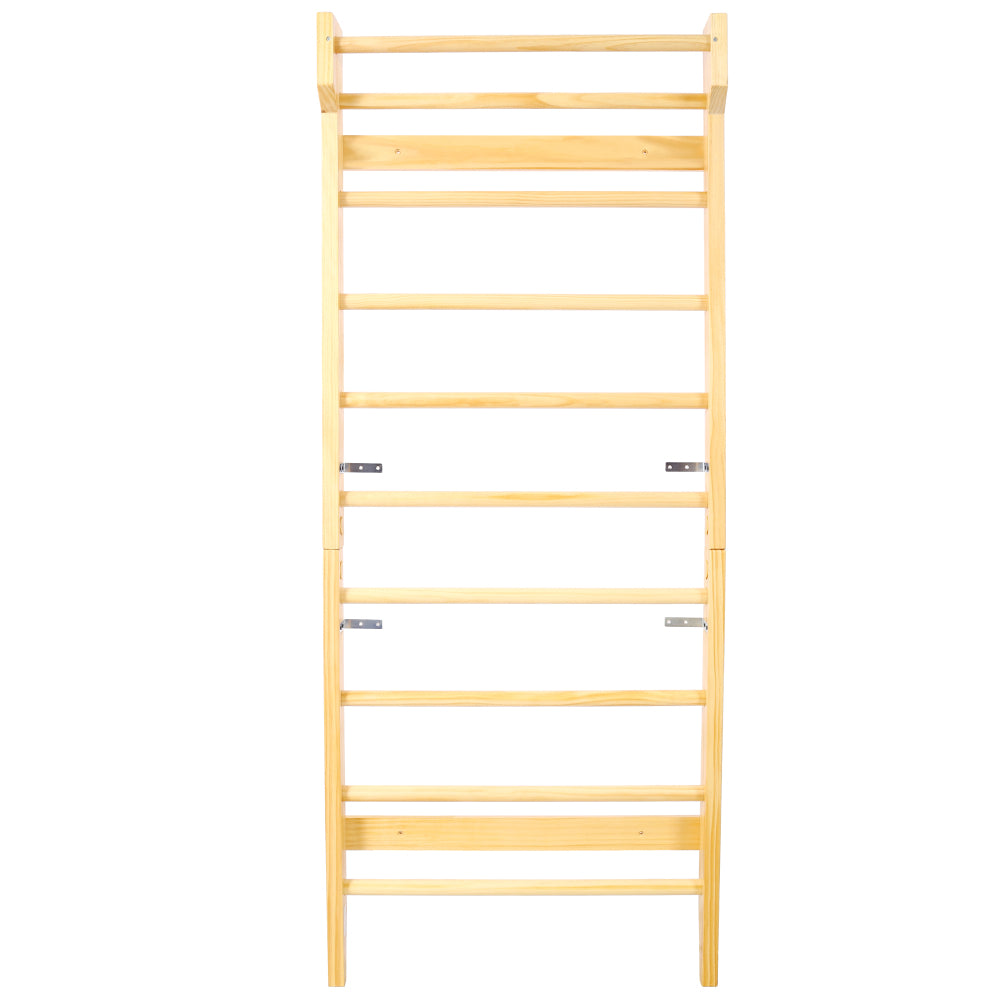 Wooden Swedish Ladder, Stall Bars Set for Physical Therapy & Gymnastics (with Adjustable Pull-up Bar)