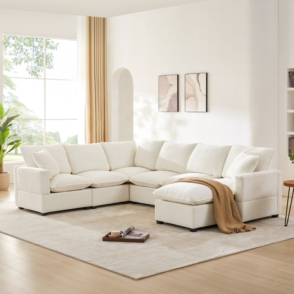 26*26" Ottoman Module for Modular Sectional Sofa,Wide Seat,Chenille,2 Colors