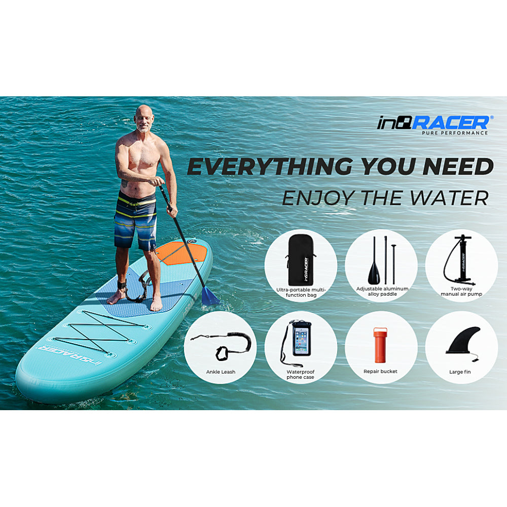 inQracer 11'/10'6" Inflatable Stand Up Paddle Board with Free Premium SUP Accessories & Backpack