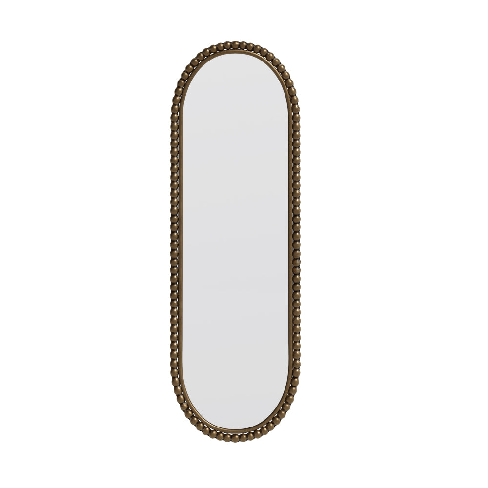 Iron Art Oval Retro Mirror, Antique Effect,Wall Hanging,Suitable For Living Room,Bedroom, Entrance (Gold)