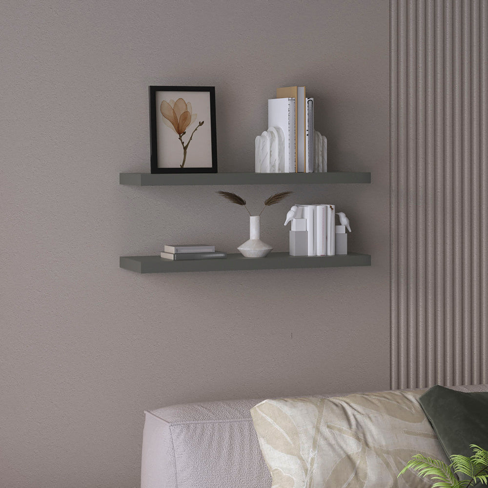 Ecco 31.5" Wide  Floating Shelves Set of 2, Shelves for Wall Decor for Bedroom, Bathroom Storage Shelves, Book Shelves for Living Room