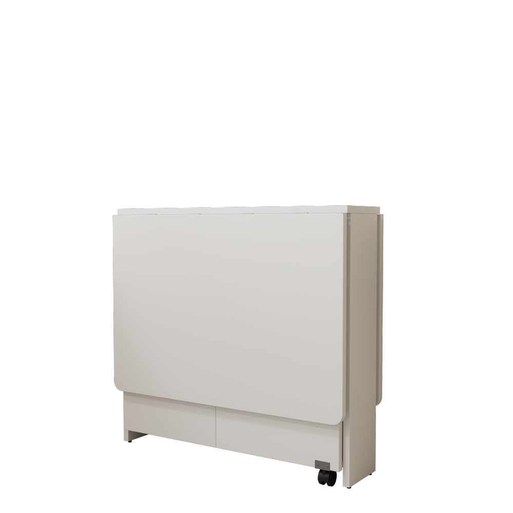 Fully unfolded 51.18 inches white foldable table, suitable for small family table or display table convenient, home simple long table, simple and lightweight