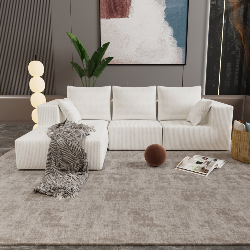 Corner combination sofa, sectional sofa ,couch sofa,sofa bed, made of high-density sponge and soft plush fabric, with multiple combinations available(beige)