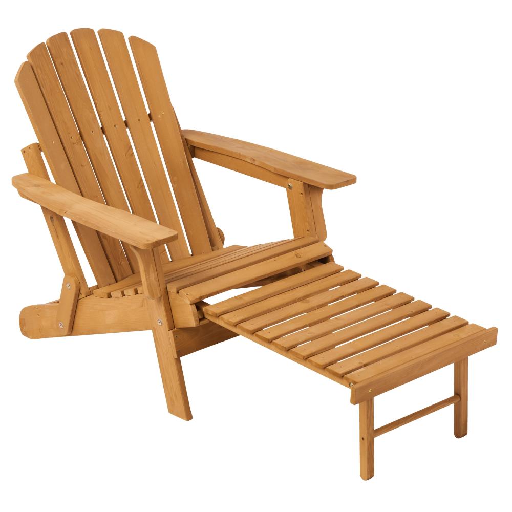 Oversize Wooden Outdoor Folding Adirondack Chair with Pre-Assembled BackRest & SeatBoard, Wood Patio Chair for Garden Backyard Porch Pool Deck Firepit