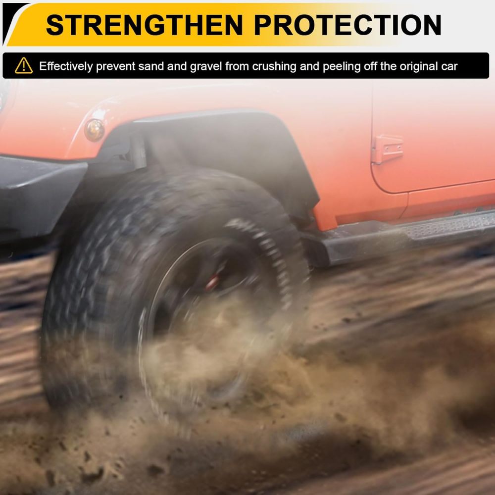 Front & Rear Fender Flares Compatible with 2007-2018 Jeep Wrangler JK JKU, Off-Road Wheel Flares Liner 4 PCS