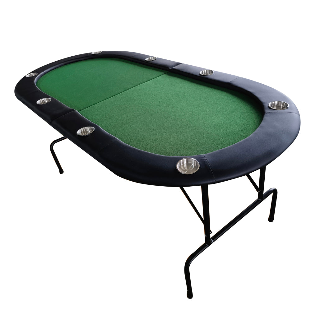 INO Design 73" Foldable Poker Table with Cup Holders #16364 Green