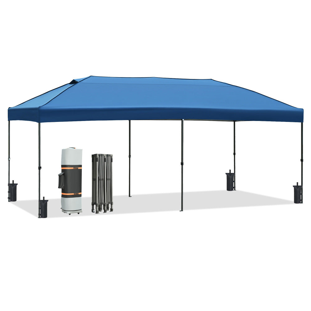 TREXM 10x20 Pop Up Canopy with Sidewalls, Outdoor Canopy Tent Heavy Duty for Backyard, Wedding Party Tent for Parties with Wheeled Bag (Blue)