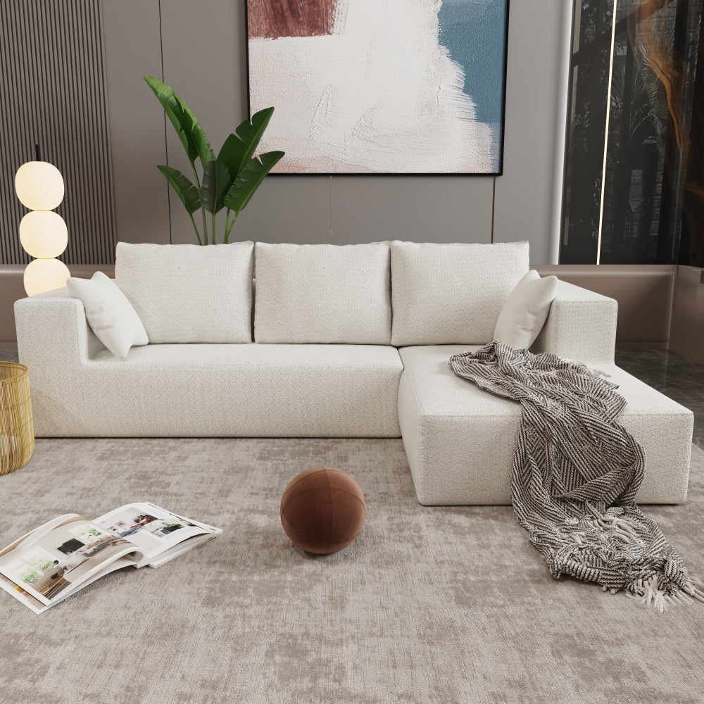 Corner combination sofa, sectional sofa ,couch sofa,sofa bed, made of high-density sponge and soft plush fabric, with multiple combinations available(beige)