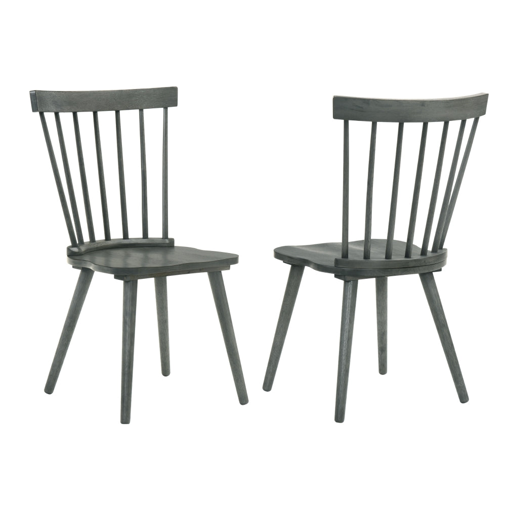 Set of 2 Dining Counter Height Chairs Modern Farmhouse Rustic Look Distressed Design Ladderback Solid Wood