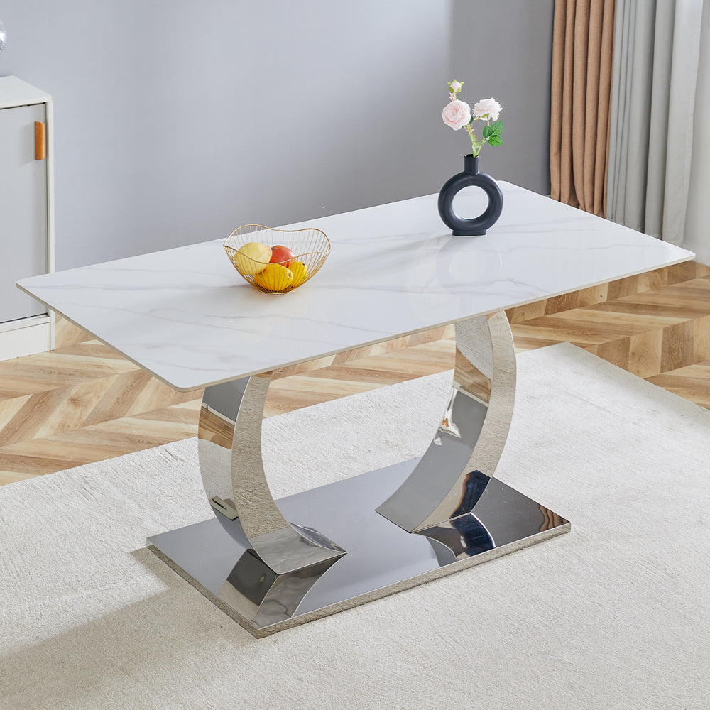 Only Table Legs.Stainless Steel O-Shaped Table Leg - A Strong Choice for Modern Homes.