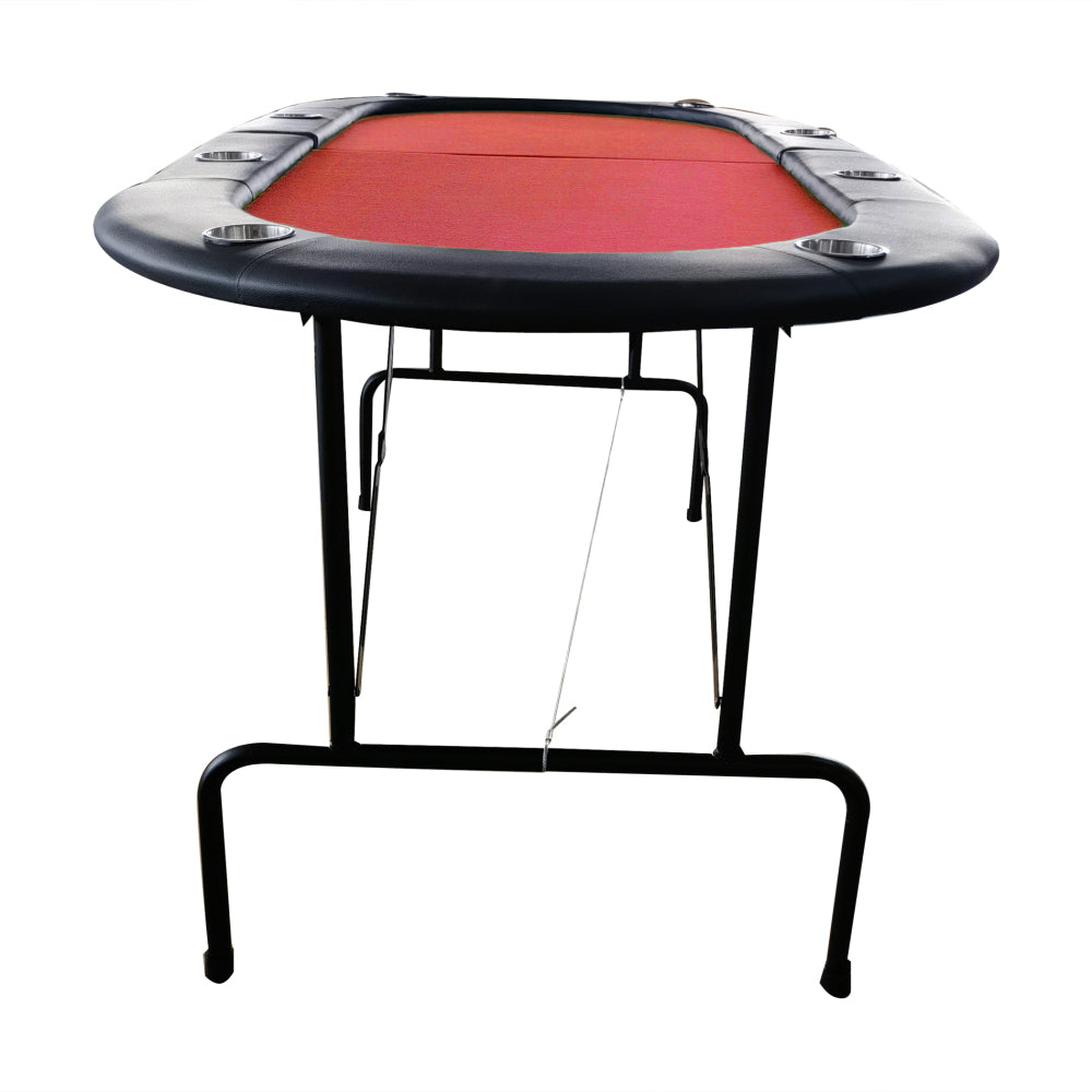 INO Design 73" Foldable Poker Table with Cup Holders #16361 Red