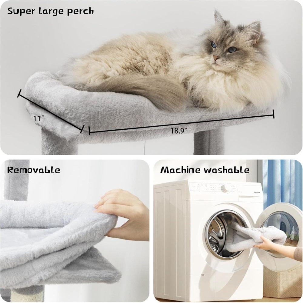 68 Inches Multi-Level Large and Tall Cat Tree gray