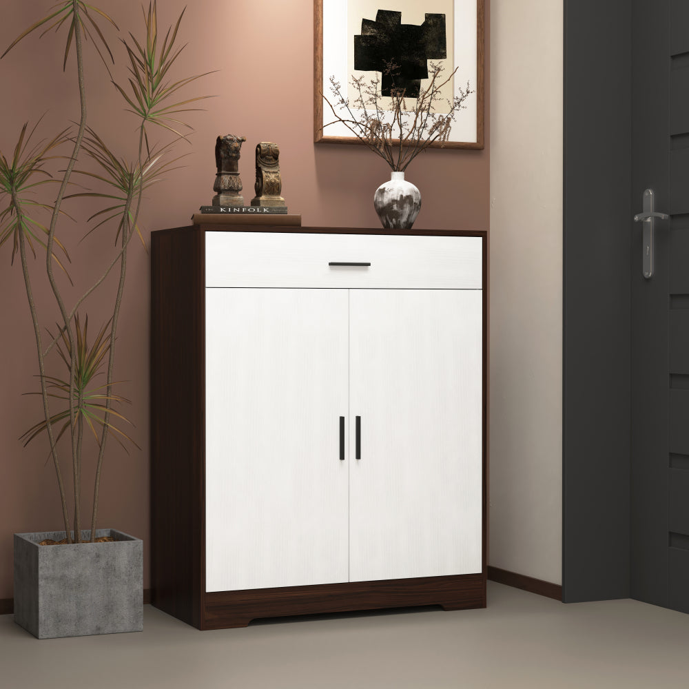 Shoe Storage Cabinet with 3 White Panel Flip Drawers, Freestanding Organizer for Entryway, Narrow Shoe Rack Cabinet