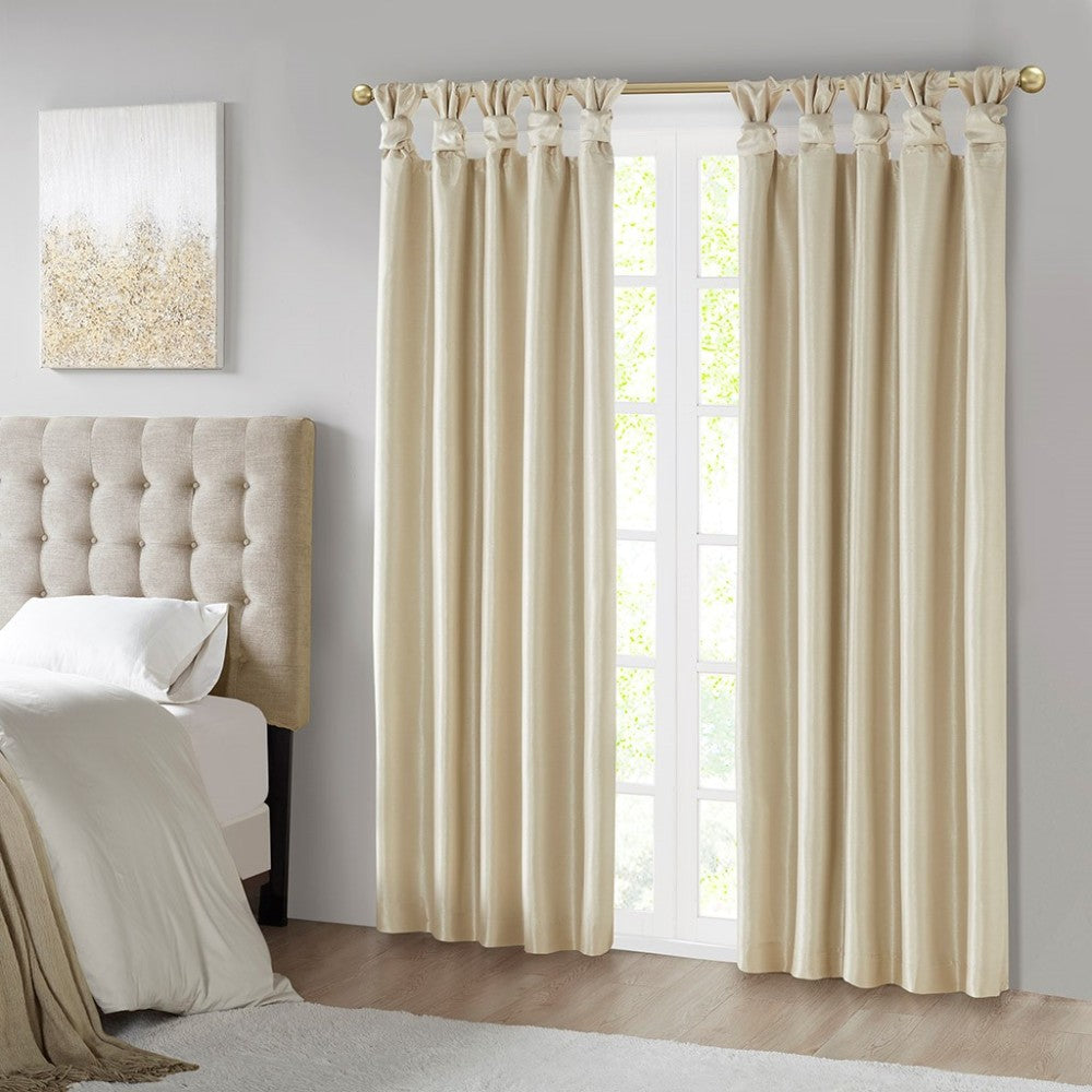 Twist Tab Total Blackout Window Curtain Panel Champagne 50x84" Blackout