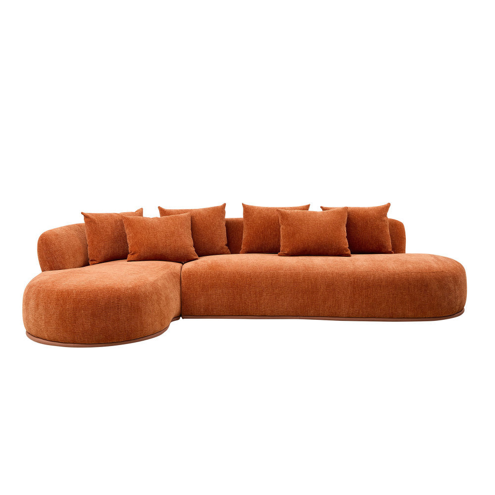 134.63" Oversize Sectional Couch with L-Shape Chaise, Modern Upholstered Sofa with Deep Seat for Living Room, No Assembly Required, Beige