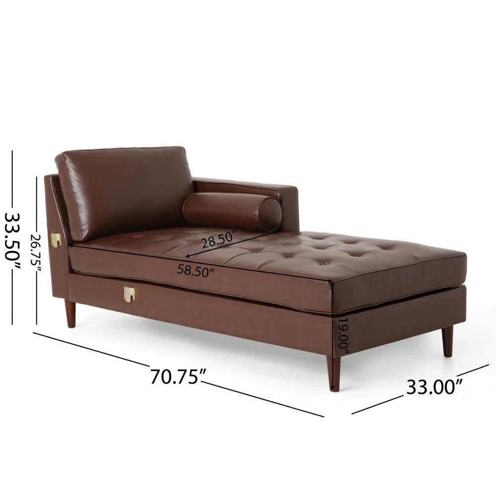 Modern Minimalist 70.75" L-Shape Couch with Chaise, 4-Seater Modular Sectional Sofa, Convertible Upholstered Couches for Living Room Bedroom(Dark Brown, PU)