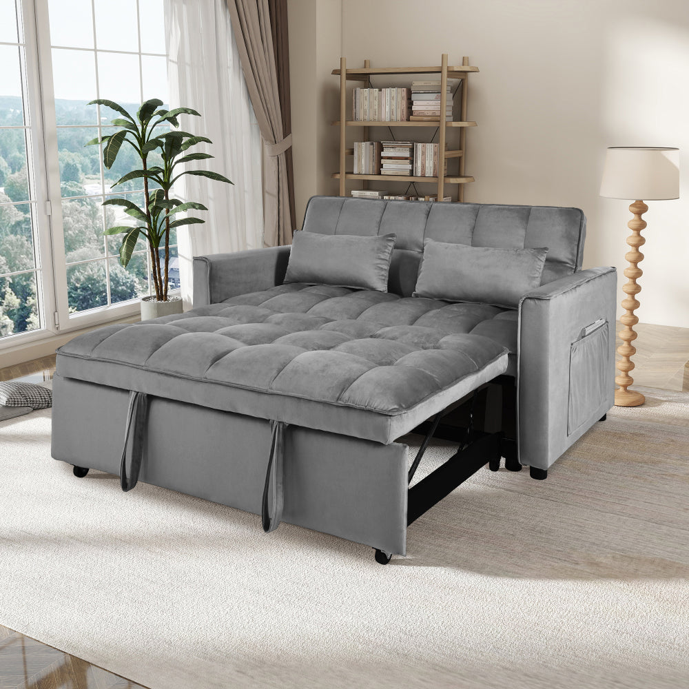 Convertible Sofa Bed,3-in-1 Pull Out Couch Bed with Reclining Backrest and Pillows,Sofa Bed Chair Full Convertible Sleeper Loveseat for  Living Room, Home or Office(Blue)