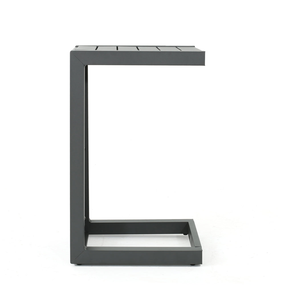 CAPE CORAL ALU C-SHAPED TABLE GREY