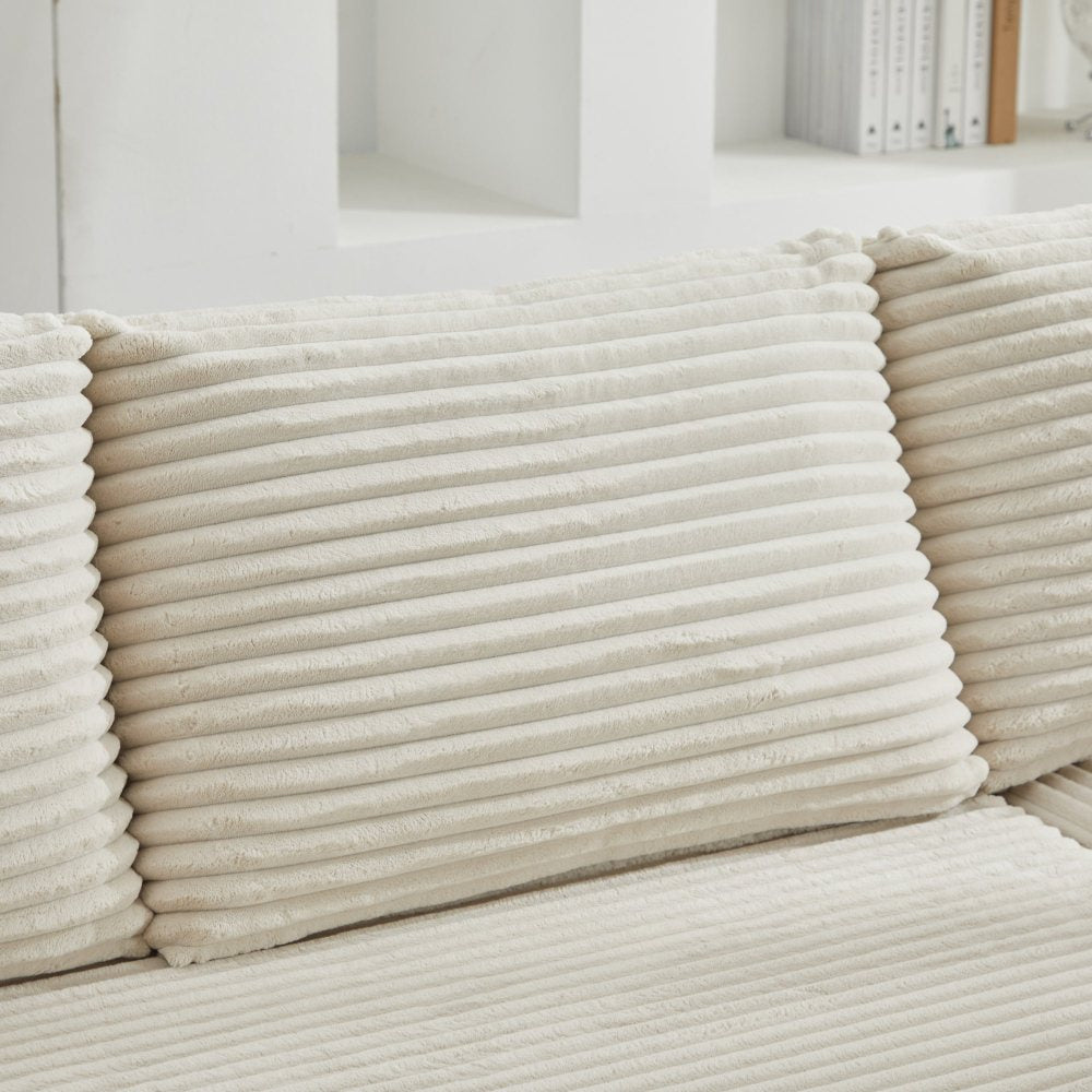 Modular Sectional Couches for Living Room: Left Facing Chaise Longue (Beige)